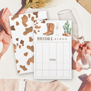 Boots & Bubbly Bridal shower bingo game