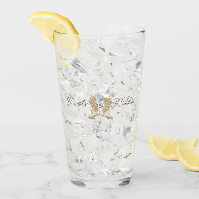 Boots & Bubbly Bridal Shower Glass (Front Ice)