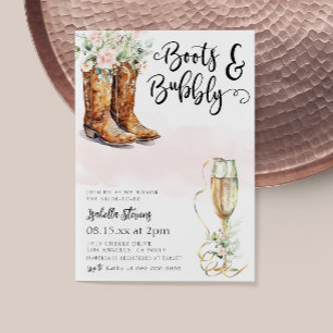 Boots & Bubbly Bridal Shower Invitation