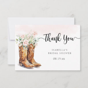 Boots & Bubbly Bridal Shower Thank You Card