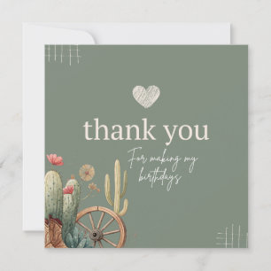 Boots & Bubbly Celebration BirthdayParty –Western  Thank You Card