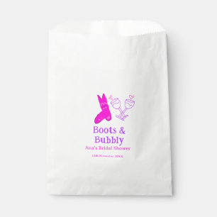 Boots & bubbly champagne bottle bridal shower pink favour bags