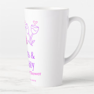 Boots & bubbly champagne bottle bridal shower pink latte mug