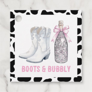 Boots & Bubbly Disco Cowgirl Last Rodeo Favour Tags