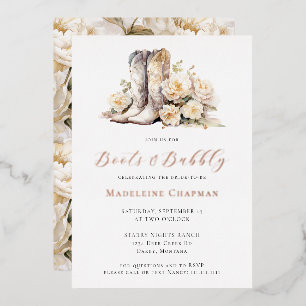 Boots & Bubbly Elegant Floral Bridal Shower Gold