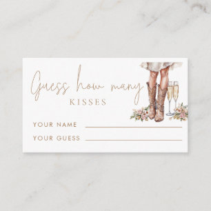 Boots & Bubbly Guess How Many Kisses Bridal Game Enclosure Card