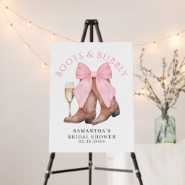 Boots Bubbly Pink Western Bridal Shower Welcome