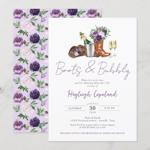 Boots & Bubbly Rustic Western Bridal Shower Invitation