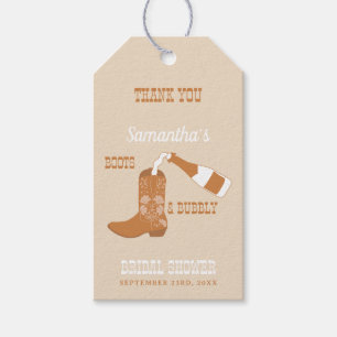 Boots Bubbly Rustic Western Country Bridal Shower  Gift Tags