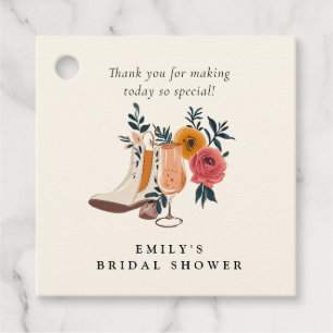 Boots & Bubbly Western Bridal Shower Favour Tags