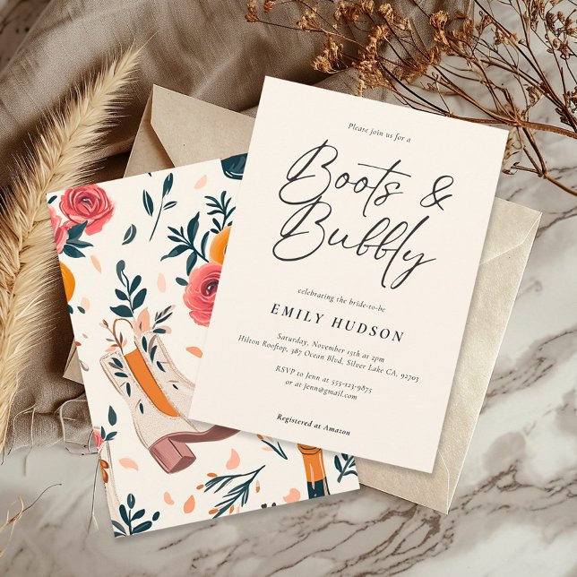 Boots & Bubbly Western Bridal Shower Invitation (Creator Uploaded)
