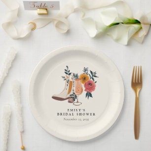Boots & Bubbly Western Bridal Shower Paper Plate