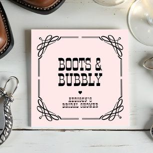 Boots & Bubbly Western Cowgirl Bridal Shower Napkin