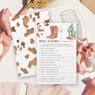 Boots & Bubbly Who knows the bride best