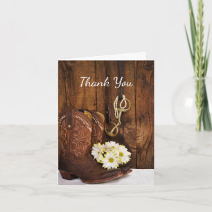 Boots, Daisies and Horse Bit Bridesmaid Thank You Card