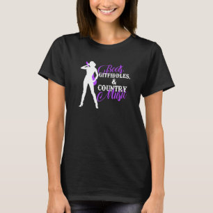 Boots Gitfiddles And Country Music Cowgirl T-Shirt