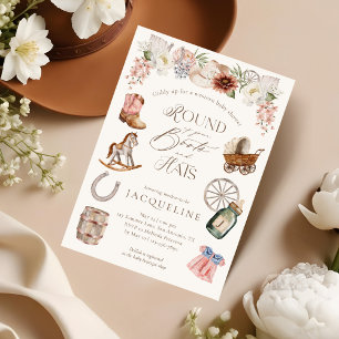 Boots & Hats Wild West Western Cowgirl Baby Shower Invitation