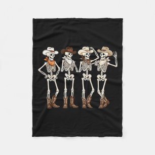 Boots Horse Dancing Skeleton Western Country Rodeo Fleece Blanket