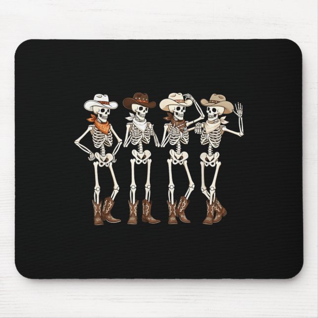Boots Horse Dancing Skeleton Western Country Rodeo Mouse Mat (Front)