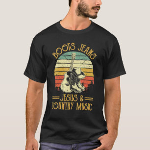 Boots Jeans Jesus & Country Music   Southern Weste T-Shirt