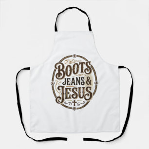 Boots Jeans & Jesus Vintage Western Faith Apron