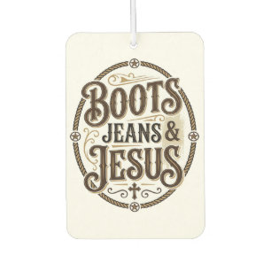 Boots Jeans & Jesus Vintage Western Faith Car Air Freshener