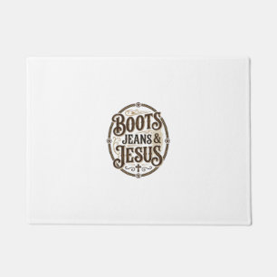 Boots Jeans & Jesus Vintage Western Faith Doormat