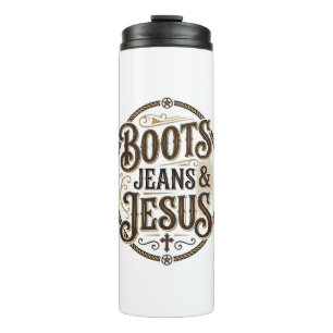 Boots Jeans & Jesus Vintage Western Faith Thermal Tumbler