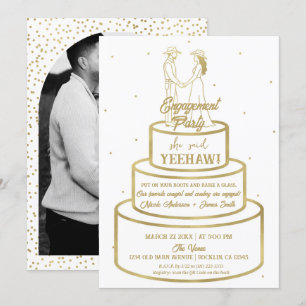 Boots Love & Buttercream Cake Western Engagement Invitation