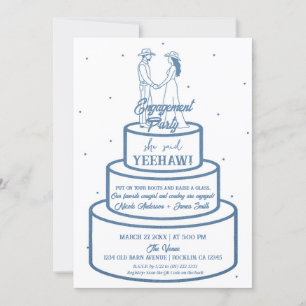 Boots Love & Buttercream Denim Western Engagement  Invitation