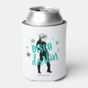 Boots 'n Bling Disco Darlin' Teal ID925  Can Cooler