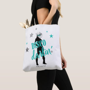 Boots 'n Bling Disco Darlin' Teal ID925 Tote Bag