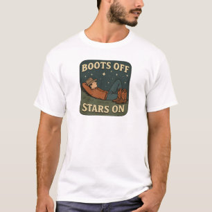 Boots Off Stars On Cowboy Design T-Shirt