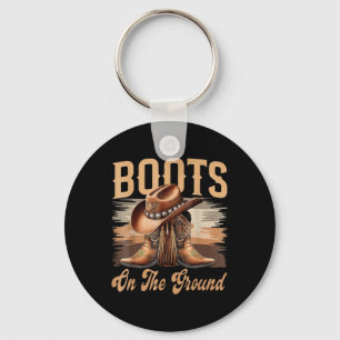 Boots On The Ground Black Cowgirl Melanin Women  Key Ring