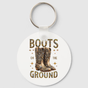 Boots On The Ground Black Cowgirl Western Where Th Key Ring