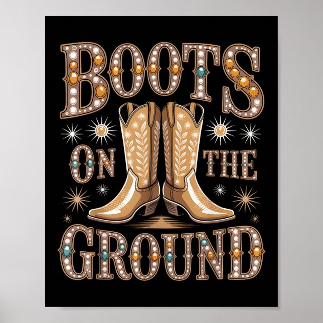 Boots On The Ground Black Cowgirl Western Where Th Poster (Front)