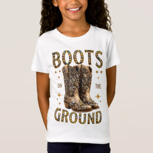 Boots On The Ground Black Cowgirl Western Where Th T-Shirt