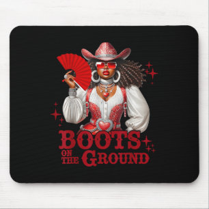 Boots On The Ground Boot Cowboy Western Cowgirl Li Mouse Mat