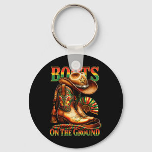 Boots On The Ground Boot Juneteenth Black Cowgirl  Key Ring