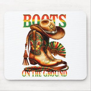 Boots On The Ground Boot Juneteenth Black Cowgirl Mouse Mat