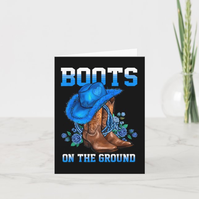 Boots On The Ground Country Western Cowboy Cowgirl Card (Front)