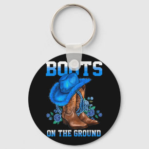 Boots On The Ground Country Western Cowboy Cowgirl Key Ring