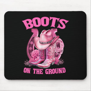 Boots On The Ground Country Western Cowboy Cowgirl Mouse Mat