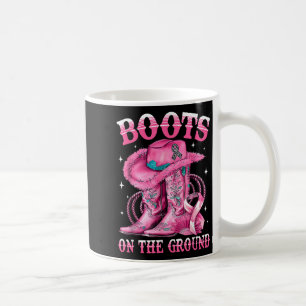 Boots On The Ground Cowgirl Western Breast Cancer Coffee Mug