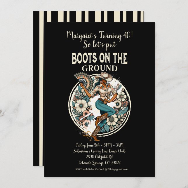 Boots On The Ground Invitation (Front/Back)