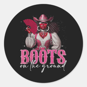 Boots On The Ground Juneteenth Black Cowgirl Weste Classic Round Sticker