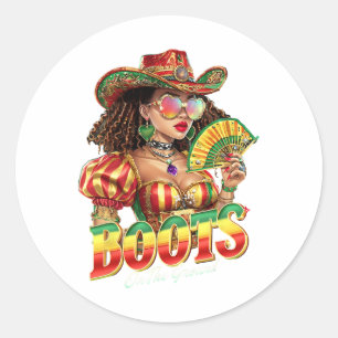 Boots On The Ground Juneteenth Black Cowgirl Weste Classic Round Sticker