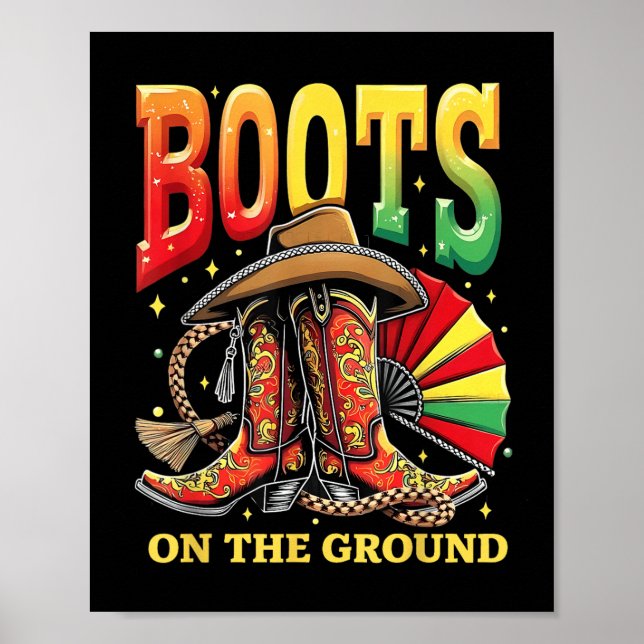 Boots On The Ground Juneteenth Cowgirl Country Wes Poster (Front)