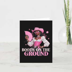 Boots On The Ground Pink Cowgirl Breast Cancer Wes Card