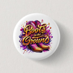 Boots on the Ground: Watercolor Boots 3 Cm Round Badge